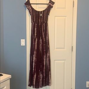 Off the shoulder tie dye maxi dress